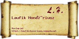Laufik Honóriusz névjegykártya